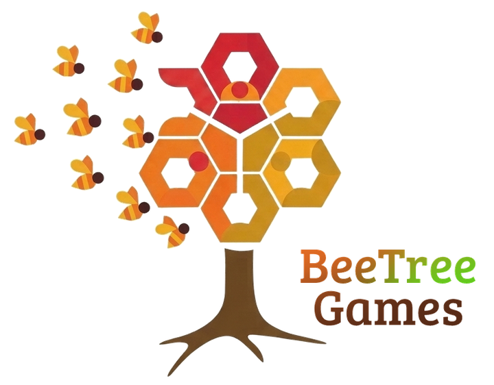 The BeeTree Games bee tree, a tree with a honeycomb crown and bees